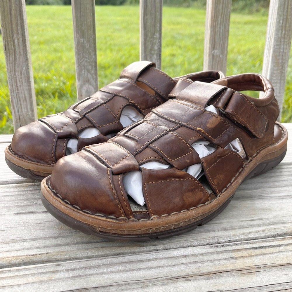 Born Fishermen Sandals Mens 12 Brown Leather H59706 Rugged Hiking Dad Vintage